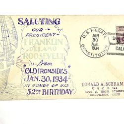 Vntg. FDR Birthday Postal Cover