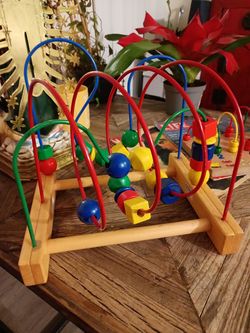 Baby / Toddler Toy Bundle - Baby bundle includes Wooden Abacus, Bead Maze, and Play Gym Mat