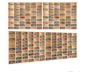Diecast Wheels Display Cases (2) Wooden Wall Mount Total Of 120 Spaces 23x19”e/a