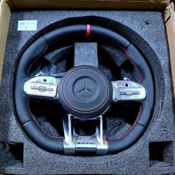 Mercedes Benz Steering Wheel with airbag Carbon Fiber Amg style c300 e300 GLE G class W222 s class..
