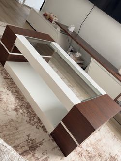 Modern Wood & Glass Coffee Table - Great Condition
