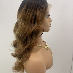18” 13x6 Lacefront Ombre Body Wave Wig, Color Similar to 1B/30