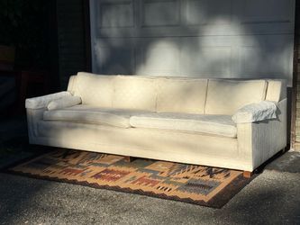 Vintage Mid-Century Low-Profile Sofa – Cream / Ivory