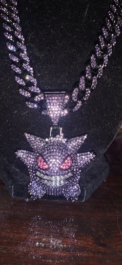 Gengar Pokémon Cuban Link Purple Rhinestone Chain *New* for Sale