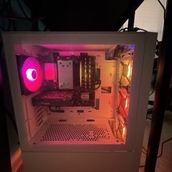 Pc, AOC Monitor, And  Sky Tech Key Board