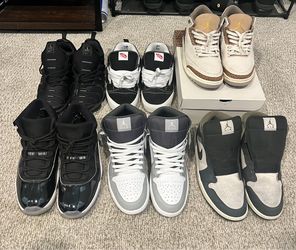 Jordan 1’s, Jordan 3’s, Jordan 11’s, Vapor maxes, and Vans
