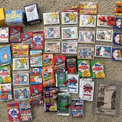 Vintage Baseball Card Lot – Sealed Packs, Wax Boxes, Topps/Donruss/Fleer