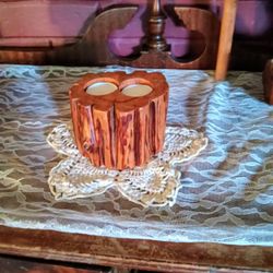 Live Wood Candle Holders/Wedding Decor