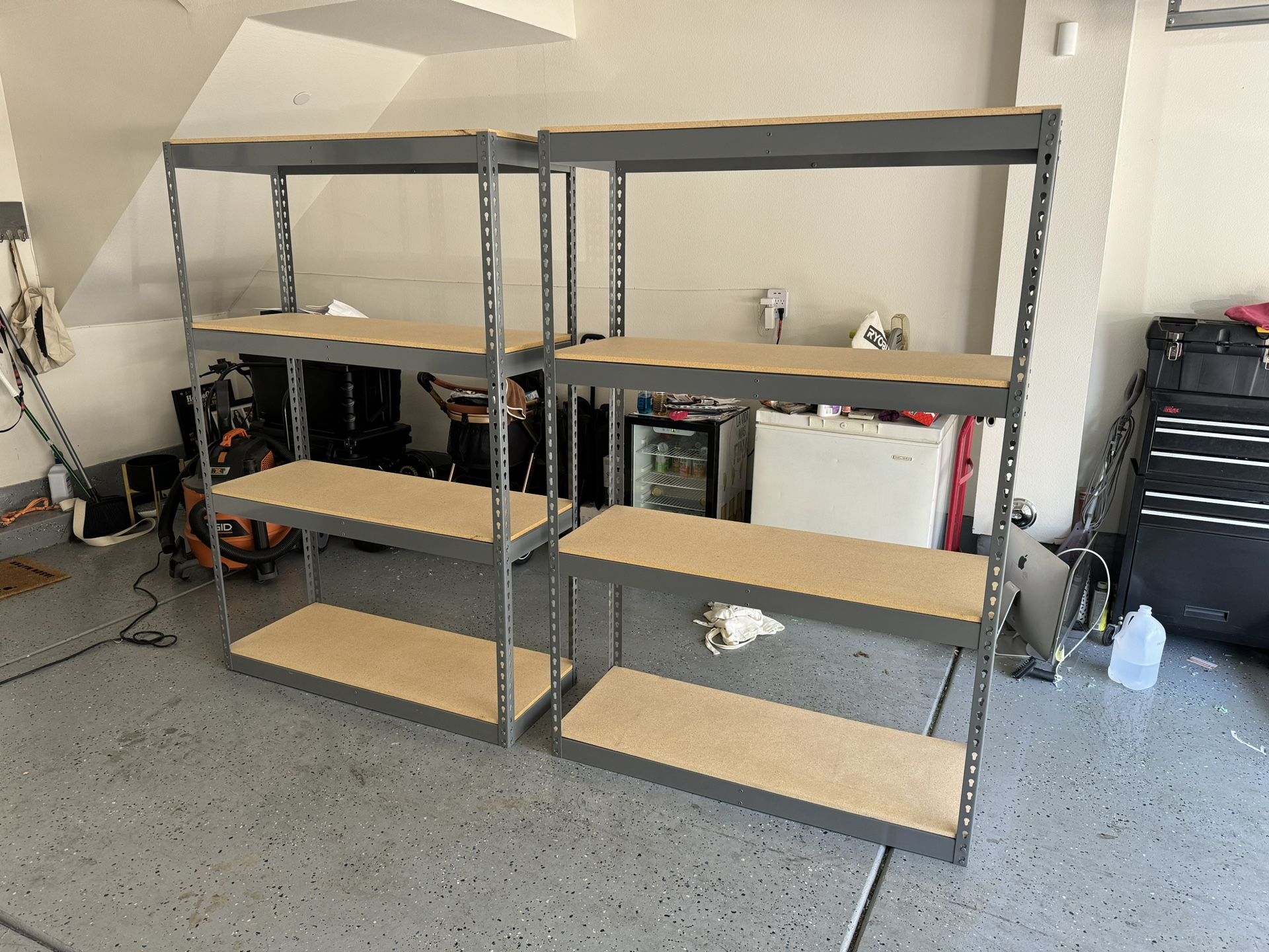 Garage Shelving 48 in W x 18 in D Boltless Rigid Shed Storage Racks File Bin Box Shelves New Stronger Than Homedepot Costco Lowes Delivery Available