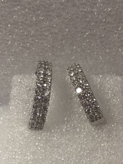 1.50 Ct Lab Grown Diamond PGL Cert. Sterling Silver earrings