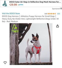 DOCO Dog Harness Athletica Puppy Harness XL Dogs Heavy Duty No Choke Vest, Lightweight Reflective