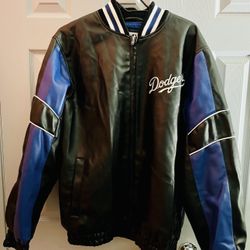 Dodgers Leather Jacket Carl Banks Medium