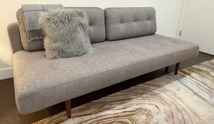 Modern Gray Convertible Sleeper Sofa / Full-Size Guest Bed