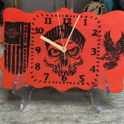 Harley Davidson Skull Clock 