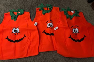 3 adults pullover pumpkin costumes