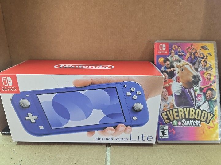 Nintendo Switch Lite Blue New With 1 Game