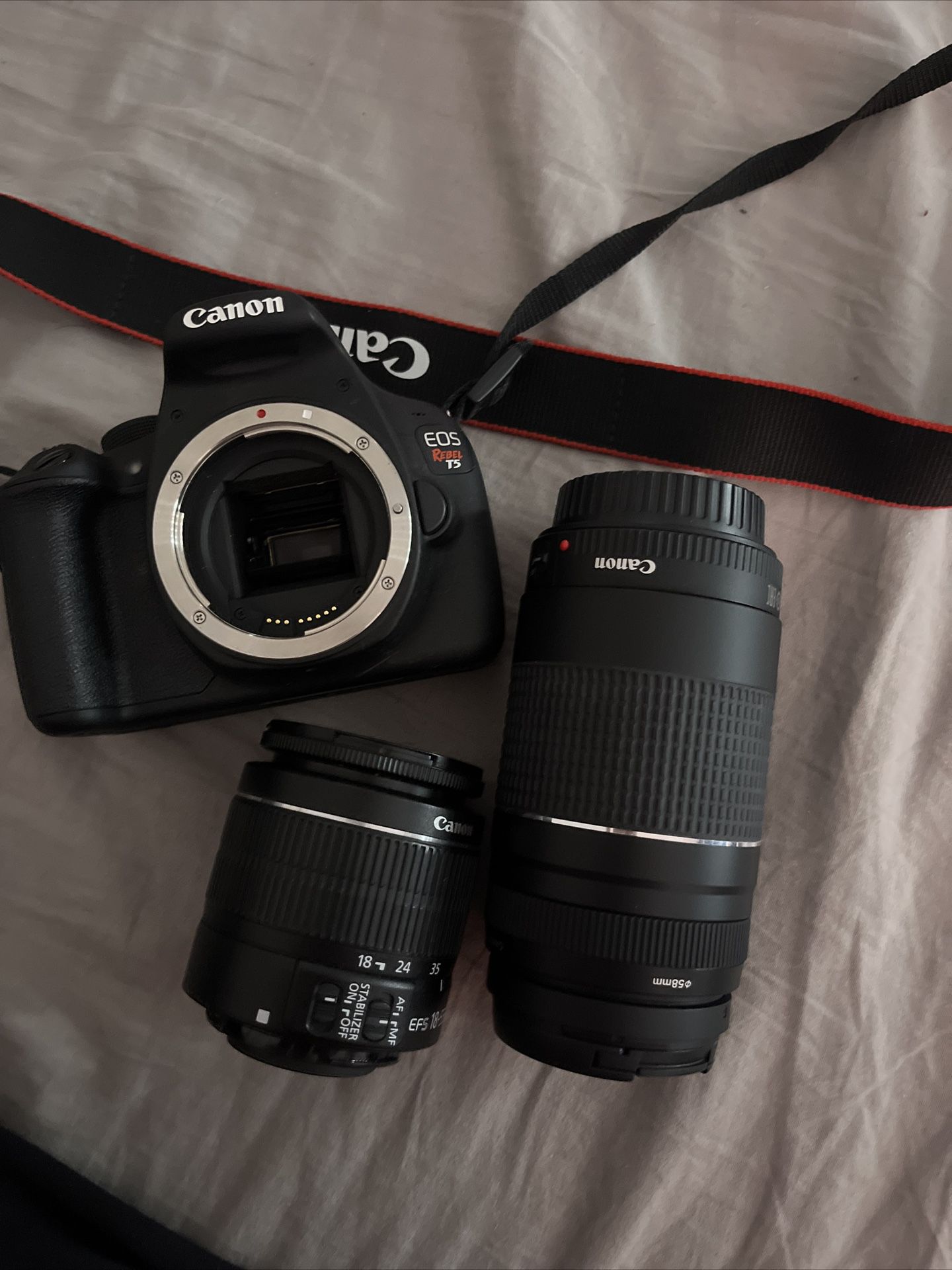 Canon Rebel T5 And Two Lenses 