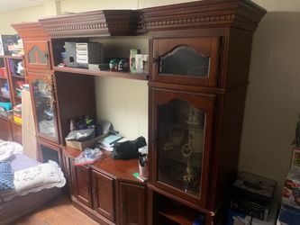 Real wood entertainment system brown