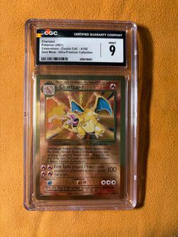 CGC 9 Pokemon Gold Metal Charizard Celebrations
