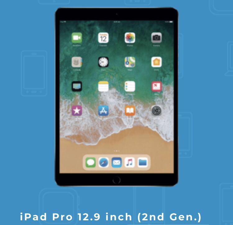 iPad Pro, 12.9in, 256 GB, 2nd Gen. WiFi. W/ Logitech Smart Keyboard and Apple Pencil