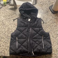 Black Calvin Klein Vest With Hood