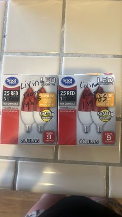 Great Value LED Red Decorative Bulbs 2-Pack x2