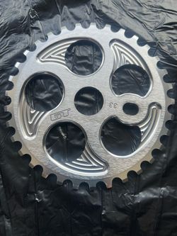 GT Overdrive 33t Silver BMX Sprocket 6061 Aluminum 19mm Adapter Included