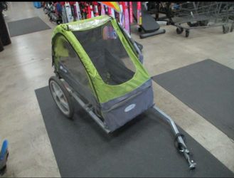 Used InStep Folding Green Bike Trailer (Worn Straps) ( Read the Description)
