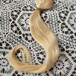 Human Hair Extensions 22" Clip On Blonde Whole Head