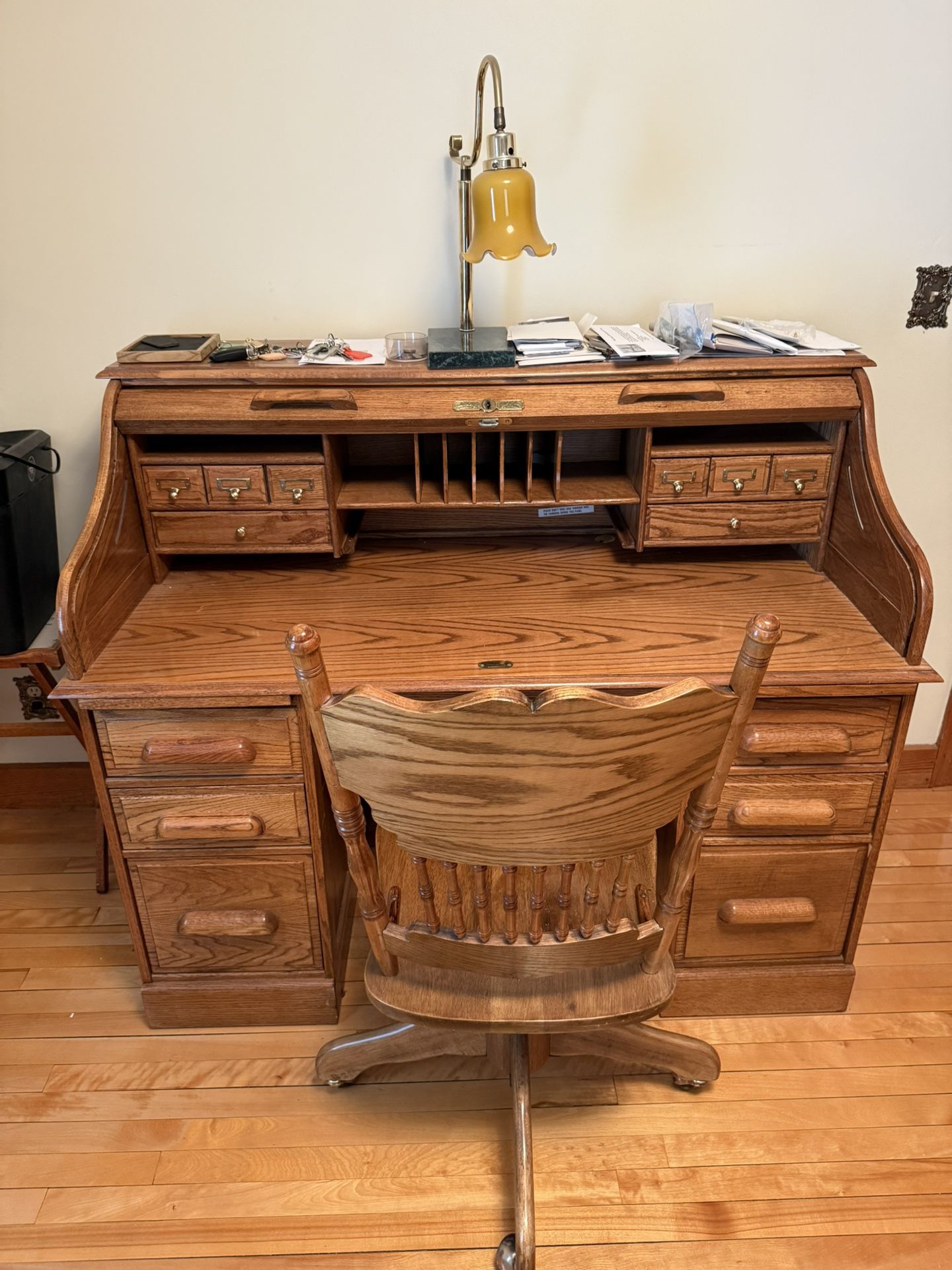 Wooden Desk with Chair – 54" W x 29" D x 46" H