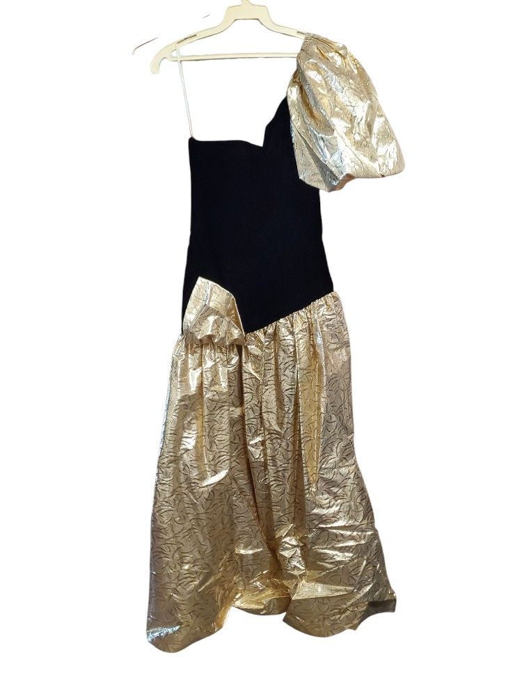 Black and Gold Prom Dress