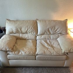 Off white leather sofa