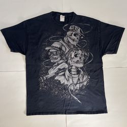 Vintage Hip Hop Legends Skull Black T Shirt Biggie Smalls Eazy E Tupac Size XL