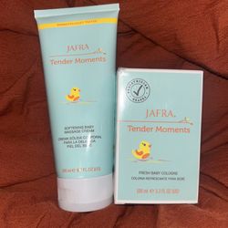 Jafra Tender Moments Baby Cologne & Massage Cream Set – New