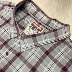 Wrangler Men’s Long Sleeve, Button-Down Plaid Shirt - 3X