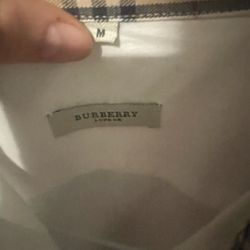 White Burberry Button Down 