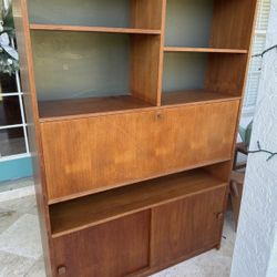 1960's MCM Danish Domino Mobler Modern Teak Sideboard Bookcase/Secretary/Hutch