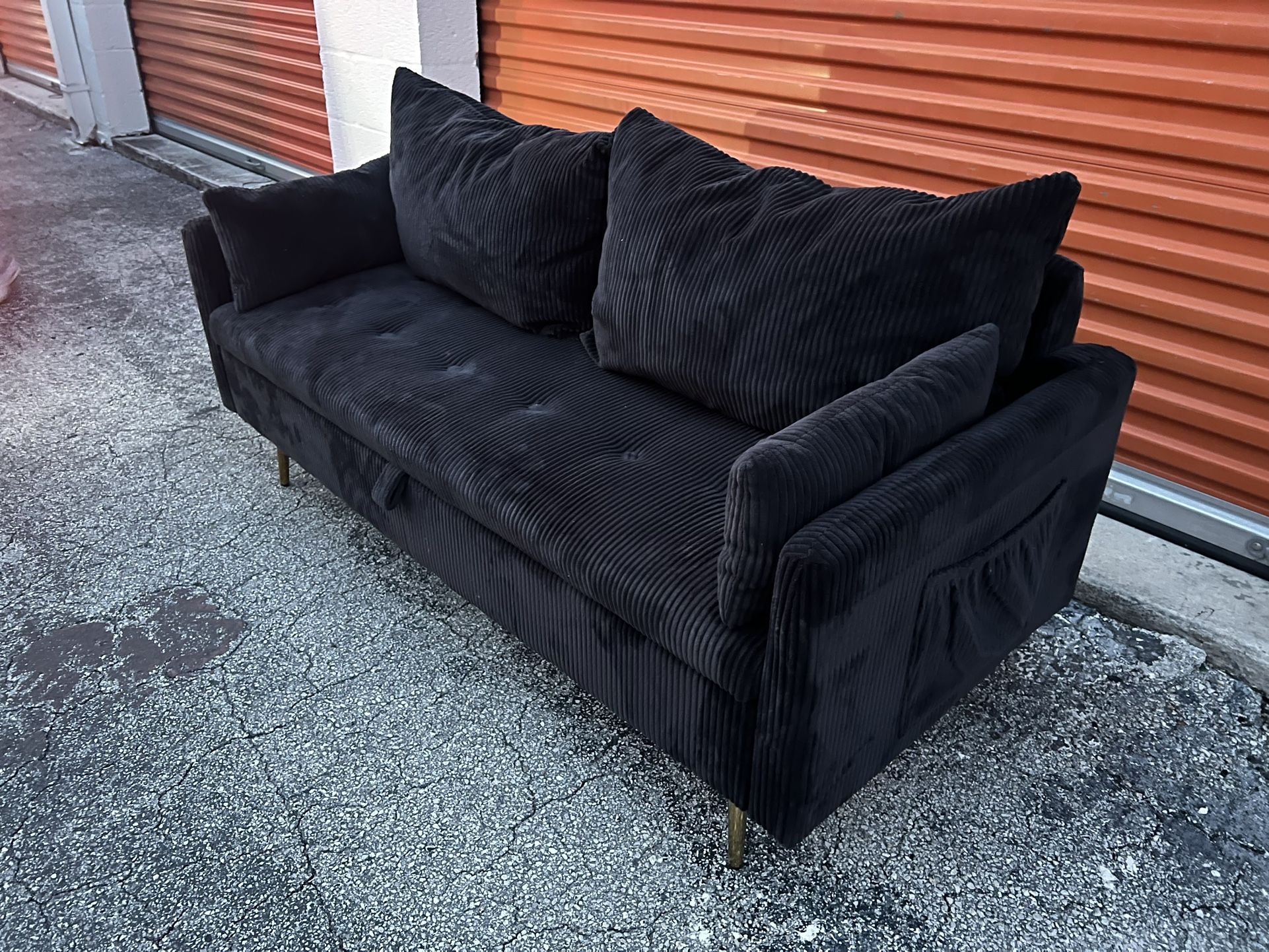 Small Black Sofa Ottoman
