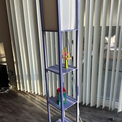 Lilac Lavender Floor Lamp with Shelves – Modern Storage Lamp (Works Perfectly)