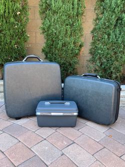 Vintage 1980s Samsonite 3-Piece Hard Case Luggage Set
