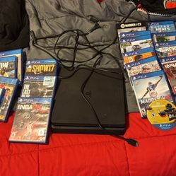 PlayStation 4 With 17 Games And 2 Controllers 