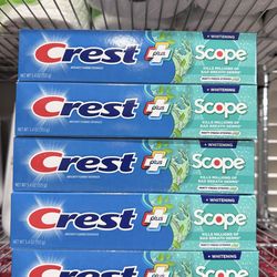 CREST PLUS SCOPE TOOTHPASTE 5.4 OZ $2.50 EACH