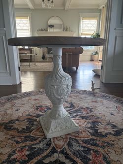 Round Pedestal Dining Table Dark Wood Top