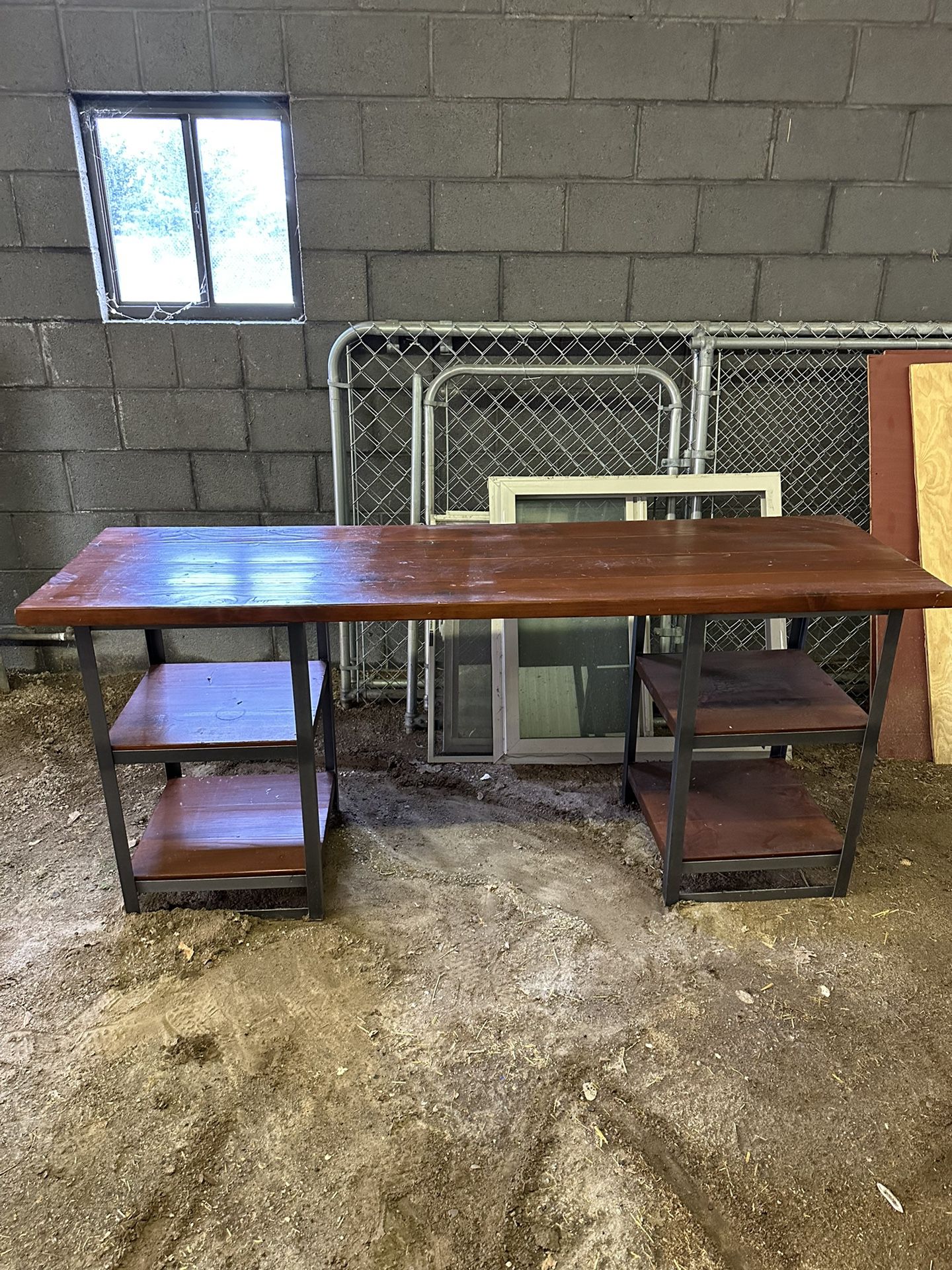 Handmade Wood And Steel Desk 