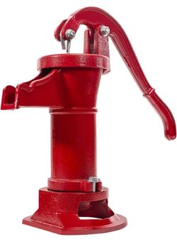 Stark USA Antique Pitcher Hand Pump Red Operated 25' Outdoor Patio Water Well Fountain Garden