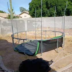 14 ft trampoline brand new mat 72 spring with safety net