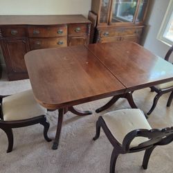 Wooden Dining Room Table And 3 Chairs 