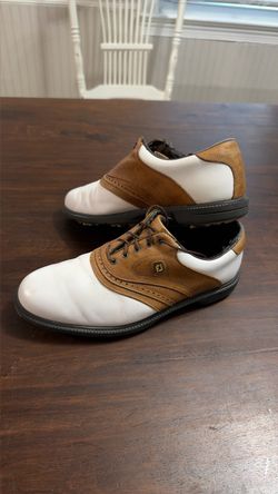 FootJoy Golf Shoes– Men's Size 10 White/Brown Leather