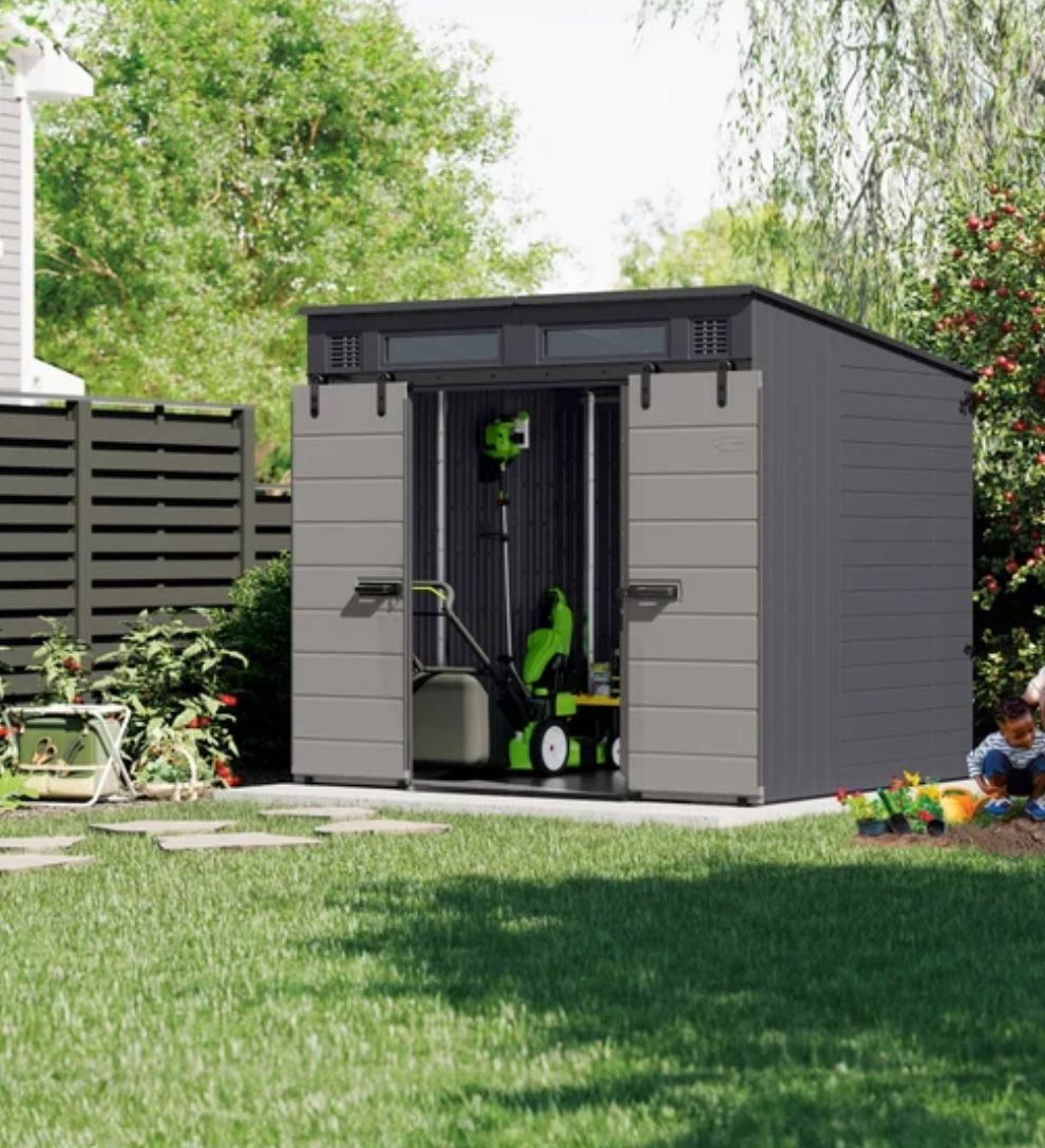 Suncast Modernist 8’x7’ Dual Barn Door Storage Shed