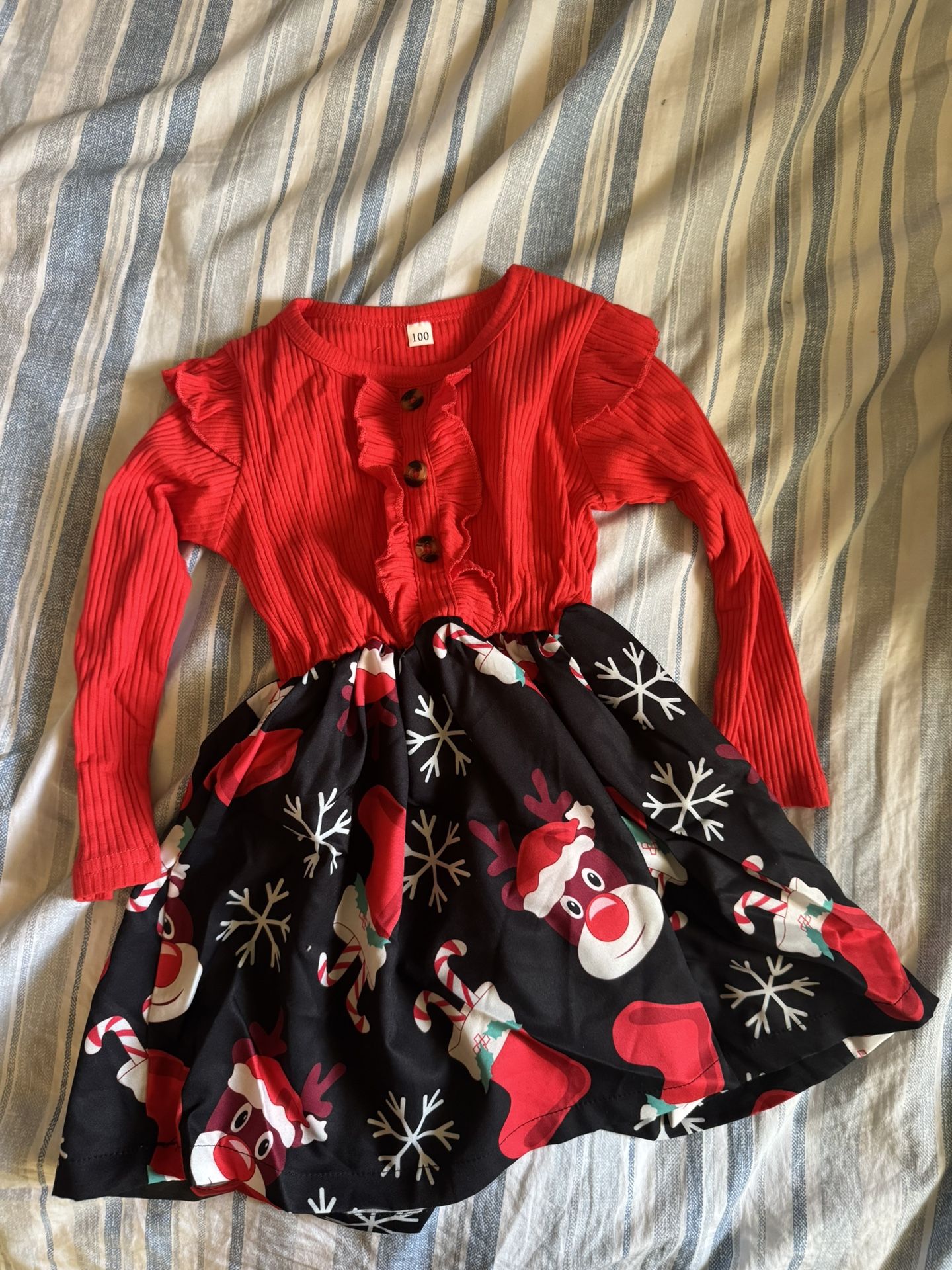 Girl Toddler Dress / Christmas Rudolph Reindeer Brand New 2T / Stretchy Material ❤️🌲